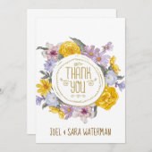 Floral Wreath Personalized Wedding Bedankkaart (Voorkant / Achterkant)