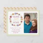 Floral Wreath Photo Moving Announcement Aankondiging (Voorkant / Achterkant)