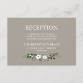 Floral Wreath Reception Card - taupe Informatiekaartje (Voorkant)
