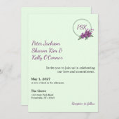 Floral Wreath Throuple Invitation (Devant / Derrière)