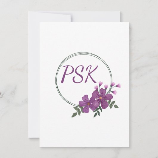 Floral Wreath Triad Wedding Invitation (Dos)