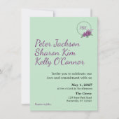 Floral Wreath Triad Wedding Invitation (Devant)