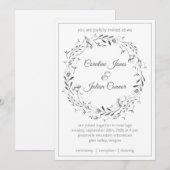 Floral Wreath Wedding Invitation (Devant / Derrière)