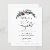 Floral Wreath Wedding Invitation | Begrotingsbroch (Voorkant / Achterkant)