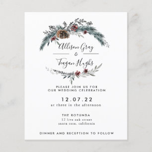 Floral Wreath Wedding Invitation Begrotingsbroch