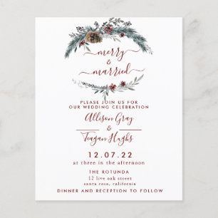 Floral Wreath Wedding Invitation Begrotingsbroch