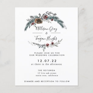 Floral Wreath Wedding Invitation Begrotingsbroch Flyer