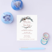 Floral Wreath Wedding Invitation | Begrotingsbroch Flyer (Enkel)
