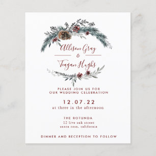 Floral Wreath Wedding Invitation   Begrotingsbroch Flyer