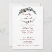 Floral Wreath Wedding Invitation Kaart (Voorkant)