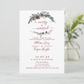 Floral Wreath Wedding Invitation Kaart (Staand voorkant)