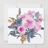  Floral Wreath Wedding Kaart (Achterkant)