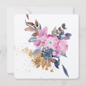 Floral Wreath Wedding Kaart (Achterkant)