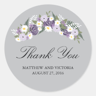Floral Wreath Wedding Ronde Sticker