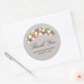 Floral Wreath Wedding Ronde Sticker (Envelop)