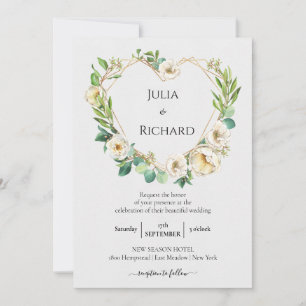 Floral Wreath Witte pony bruiloft Kaart