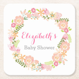 Floral Wreator Baby shower Onderzetters