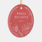 Floral Wreator Ceramic Ornament - Holly (Rechts)