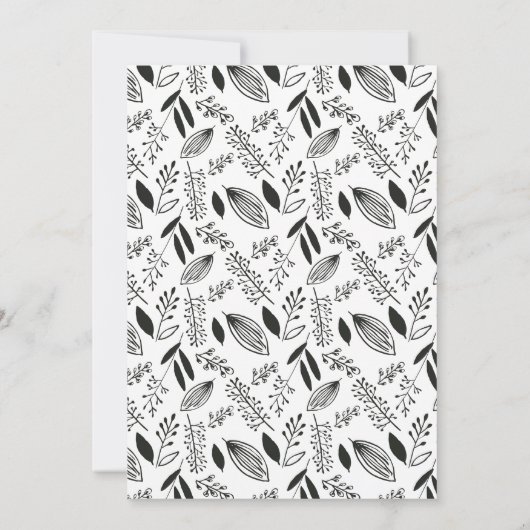 Floral Wreator Drawn Save the Date Card Kaart (Achterkant)