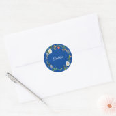 Floral Wreattext Sjabloon Ronde Sticker (Envelop)