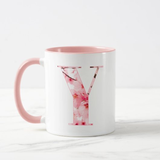 Floral Y Initial Mug | Personalized Name & Traits Mok (Links)