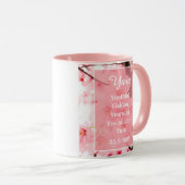 Floral Y Initial Mug | Personalized Name & Traits Mok (Voorkant rechts)