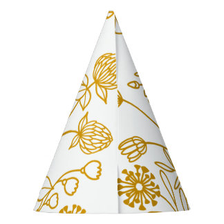 Floral Yellow Party Pet Feesthoedjes