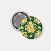 Floral Yellow Roses Pattern Magneet (Voorkant / Achterkant)