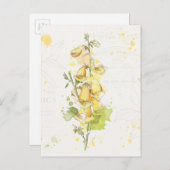 Floral Yellow Splash Briefkaart (Voorkant / Achterkant)