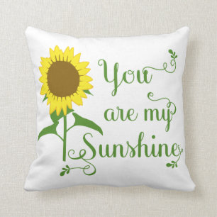 Floral Yellow Sunflower Je bent mijn Sunshine Love Kussen