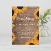 Floral Yellow Sunflower Rustisch Vrijgezellenfeest Kaart (Staand voorkant)