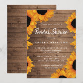 Floral Yellow Sunflower Rustisch Vrijgezellenfeest Kaart (Voorkant / Achterkant)