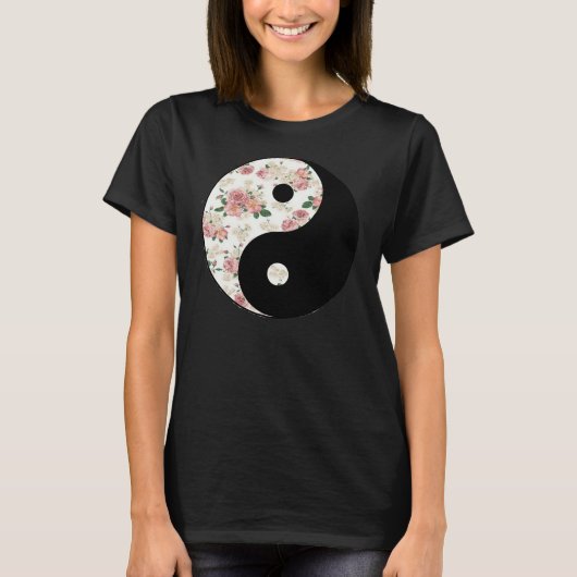 Floral Yin en Yang T-shirt (Voorkant)