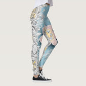 Floral Zee Ocean AI art Leggings (Rechts)