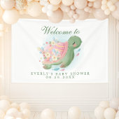 Floral Zee Turtle Baby shower Welkom Spandoek