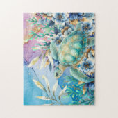 Floral Zee Turtle Legpuzzel (Verticaal)