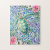 Floral Zee Turtle Legpuzzel (Verticaal)
