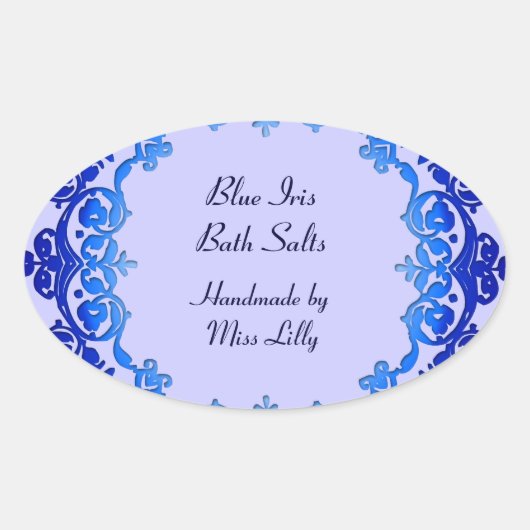 Floral zeep of Canning Labels blauw (Voorkant)