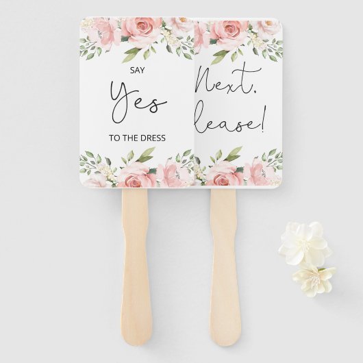 Floral zegt ja tegen de kledingkaartenhand handwaaier (Voorkant en achterkant)