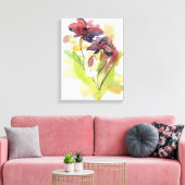 Floral zomerontwerp met abstract met handbeschilde canvas afdruk (Insitu (Woonkamer))