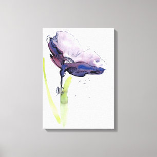 Floral zomerontwerp met abstracte handbeschilderd canvas afdruk