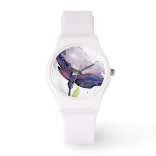 Floral zomerontwerp met abstracte handbeschilderd horloge