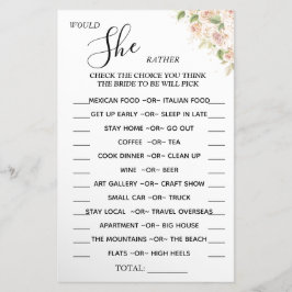 Floral zou ze liever een douchespelkaart hebben flyer