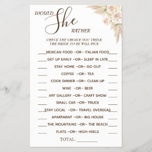 Floral zou ze liever een douchespelkaart hebben flyer