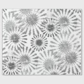 Floral, zwart en wit cadeaupapier (Vlak)