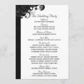 Floral Zwart en Wit Gotische Huwelijksprogramma's Programma (Achterkant)