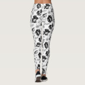 Floral, zwart en wit leggings (Achterkant)