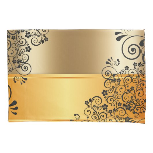Floral zwart kussensloop (Voorkant)