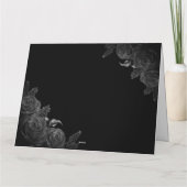 Floral, zwart medeleven kaart (Achterkant)