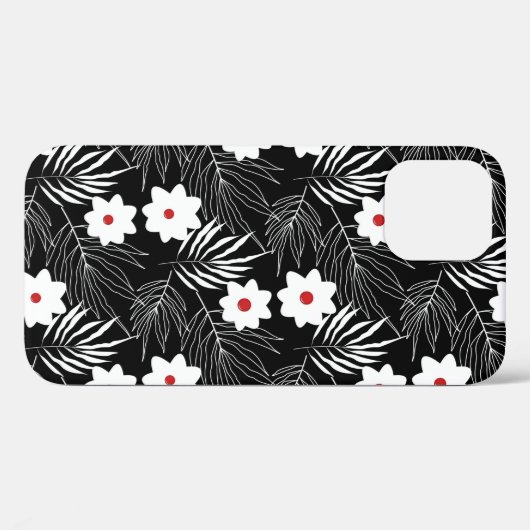 Floral zwart-wit Case-Mate iPhone case (Achterkant (horizontaal))